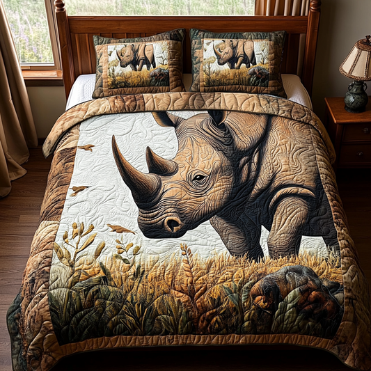 Majestic Rhino 3-Piece Quilted Bedding Set NCU0DV3731