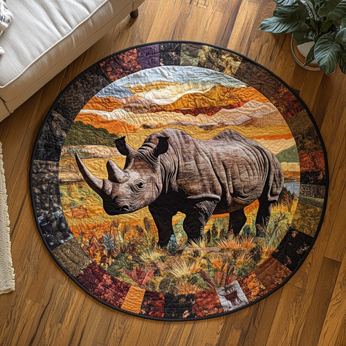 Majestic Rhino Quilted Round Mat NCU0DV3746