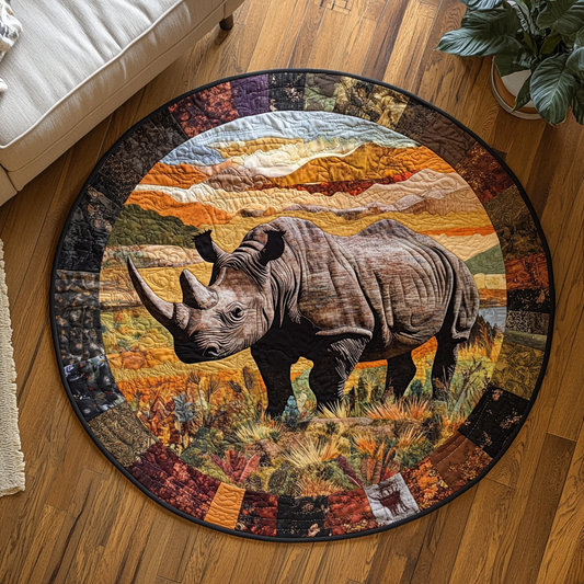 Majestic Rhino Quilted Round Mat NCU0DV3746