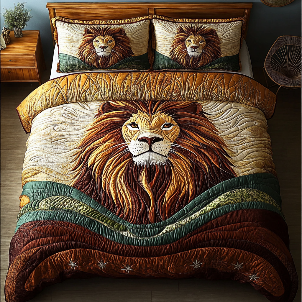 Majestic Roar 3-Piece Quilted Bedding Set NCU0DK5435
