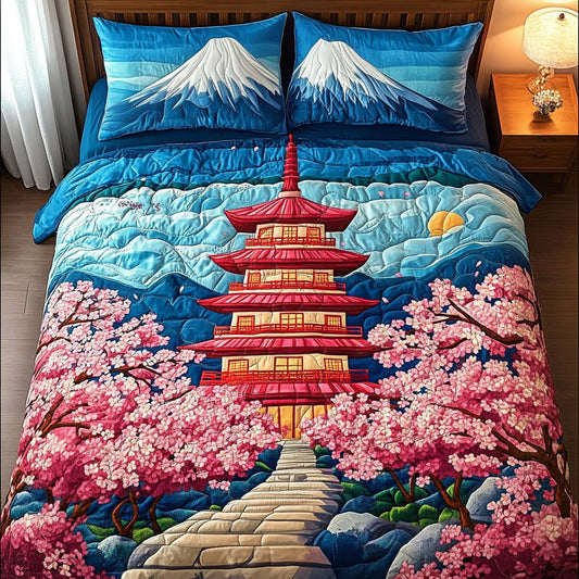 Majestic Sakura 3-Piece Quilted Bedding Set NCU0NT7297