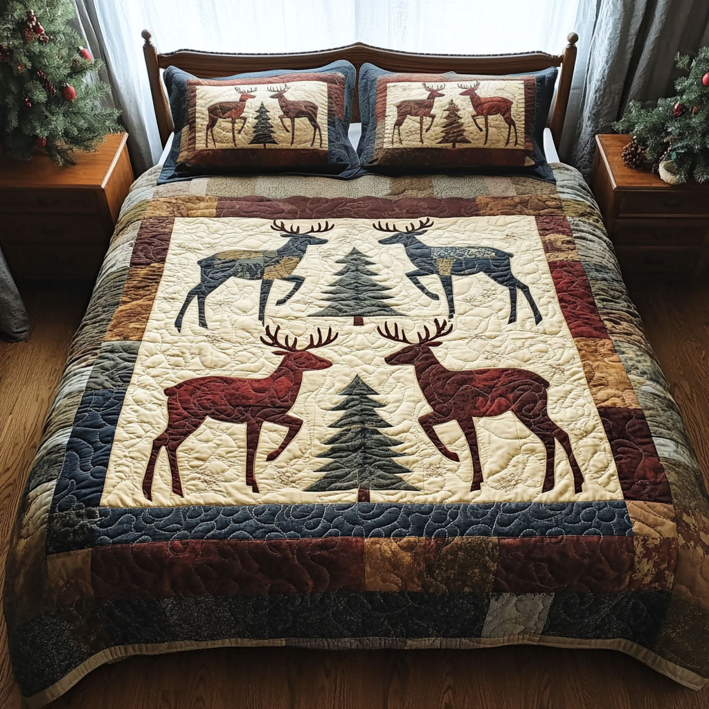 Majestic Stag 3-Piece Quilted Bedding Set NCU0PT2502