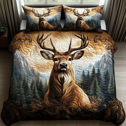 Majestic Stag 3-Piece Quilted Bedding Set NCU0DV3148