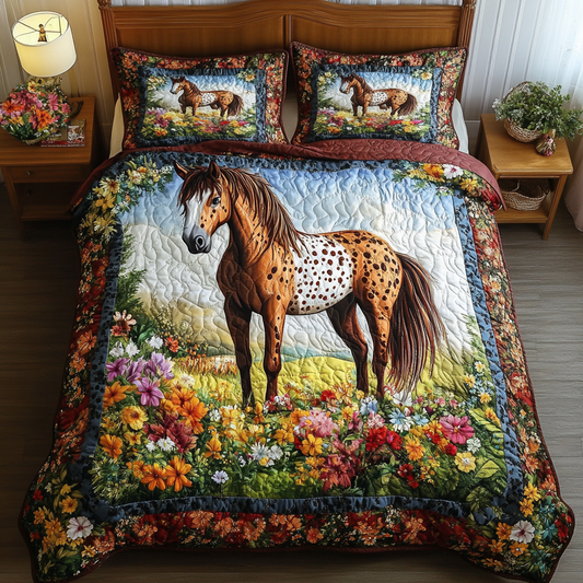 Majestic Stallion 3-Piece Quilted Bedding Set NCU0DK6372