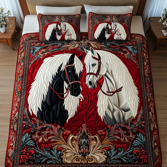 Majestic Stallion 3-Piece Quilted Bedding Set NCU0VH1953