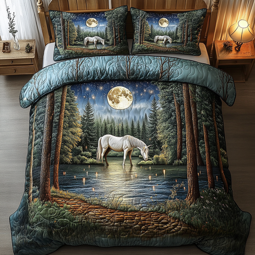 Majestic Stallion 3-Piece Quilted Bedding Set NCU0VH2372