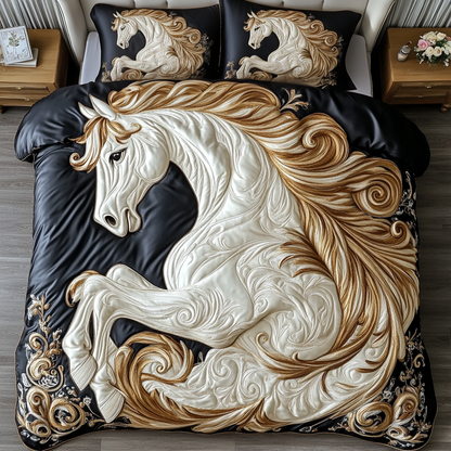 Majestic Stallion 3-Piece Quilted Bedding Set NCU0VH2852
