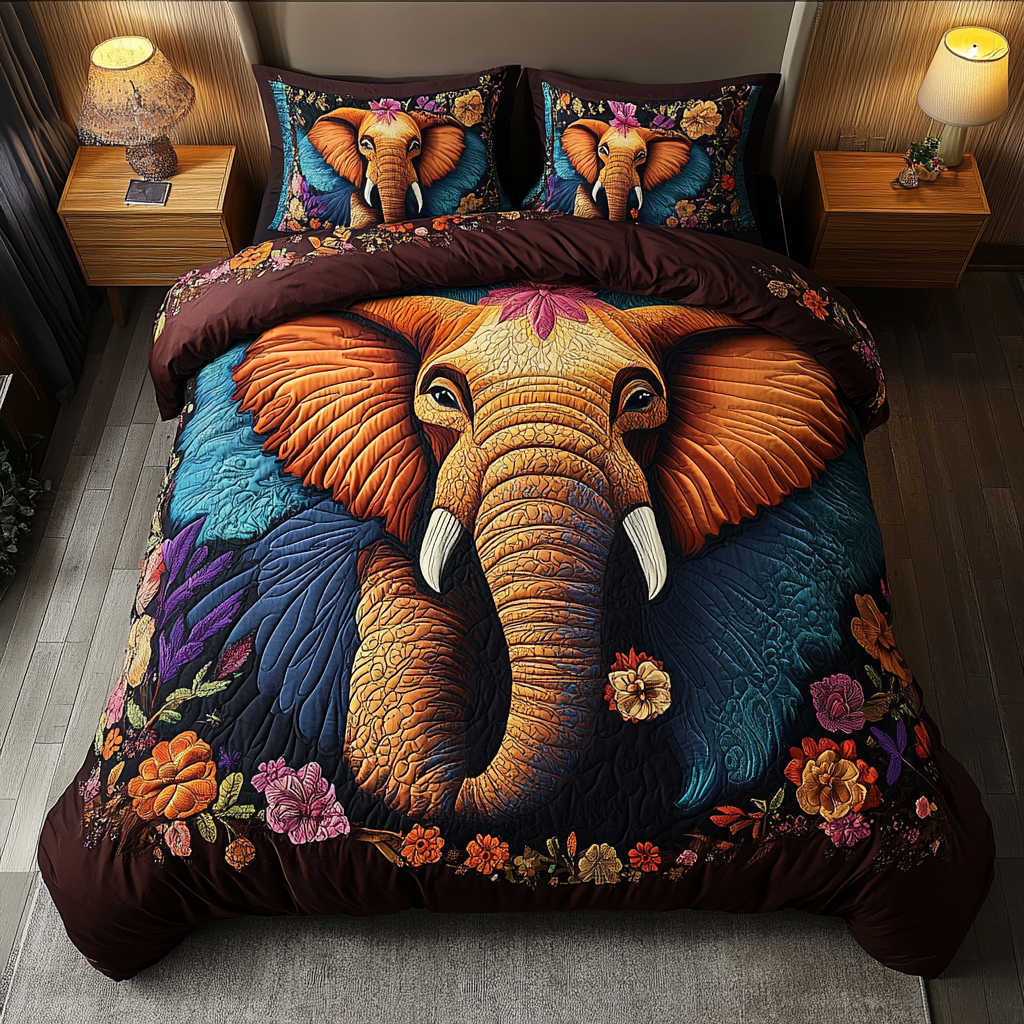 Majestic Step 3-Piece Quilted Bedding Set NCU0DK6812