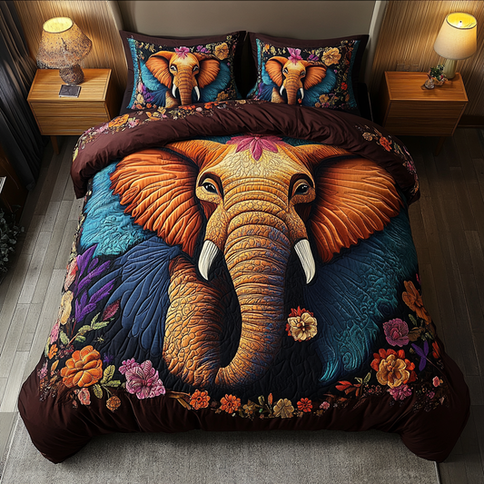 Majestic Step 3-Piece Quilted Bedding Set NCU0DK6812