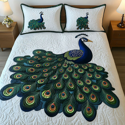 Majestic Tail Display 3-Piece Quilted Bedding Set NCU0NT4874