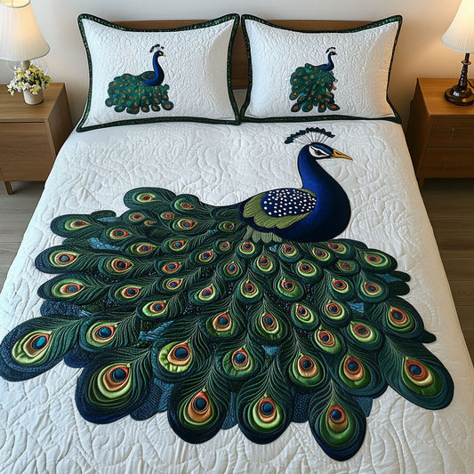 Majestic Tail Display 3-Piece Quilted Bedding Set NCU0NT4874