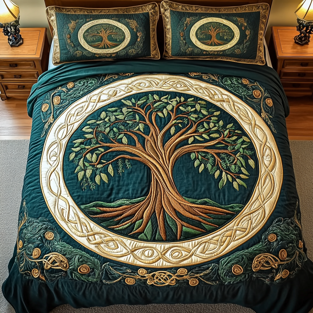 Majestic Tree 3-Piece Quilted Bedding Set NCU0VL850