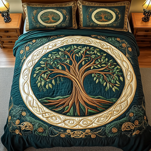 Majestic Tree 3-Piece Quilted Bedding Set NCU0VL850