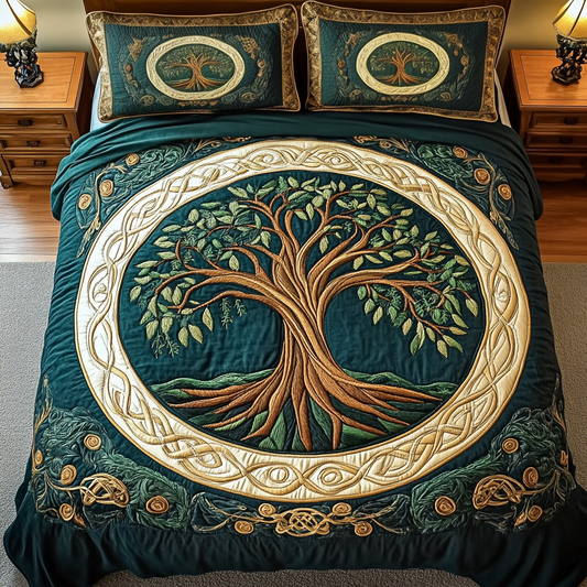 Majestic Tree 3-Piece Quilted Bedding Set NCU0VL850
