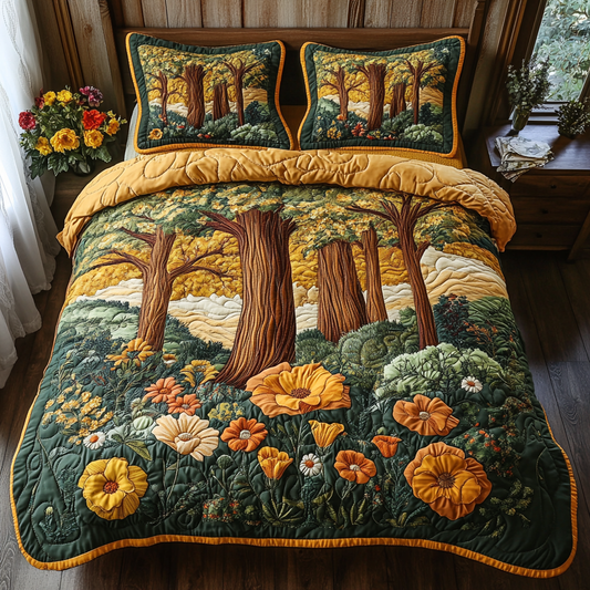 Majestic Trees 3-Piece Quilted Bedding Set NCU0DV4928