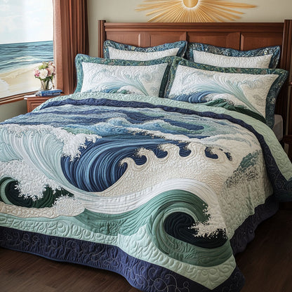 Majestic Waters 3-Piece Quilted Bedding Set NCU0PT5107