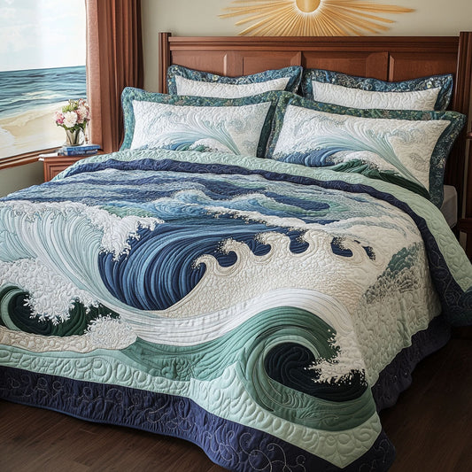 Majestic Waters 3-Piece Quilted Bedding Set NCU0PT5107