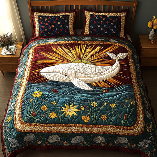 Majestic Whale 3-Piece Quilted Bedding Set NCU0DK8086