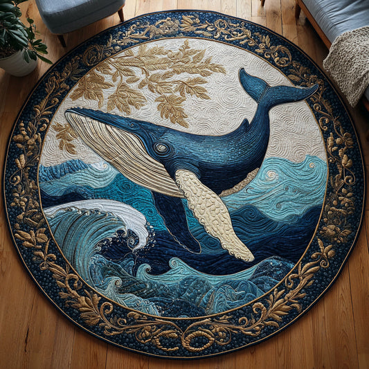 Majestic Whale Quilted Round Mat NCU0HH157