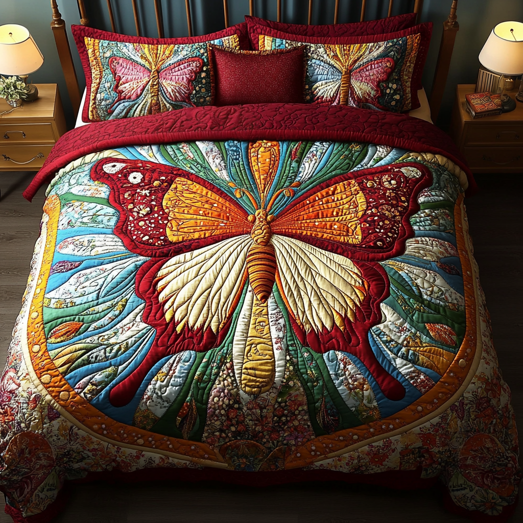 Majestic Wings 3-Piece Quilted Bedding Set NCU0VH2838