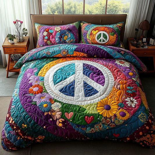 Make Love Not War 3-Piece Quilted Bedding Set NCU0PT4644