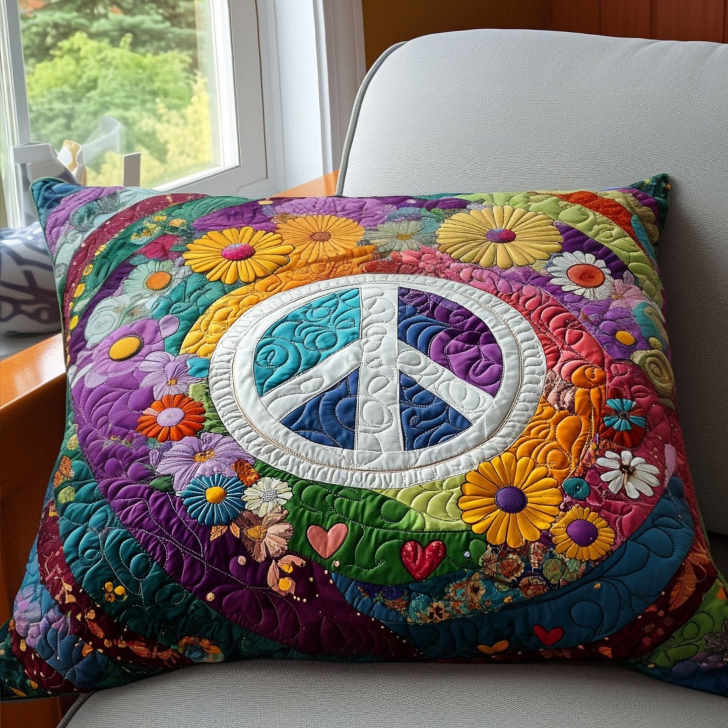 Make Love Not War Quilted Bedding Pillow Case NCU0PT5976