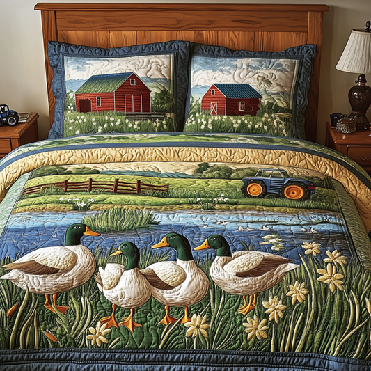 Mallard Magic 3-Piece Quilted Bedding Set NCU0VH4154