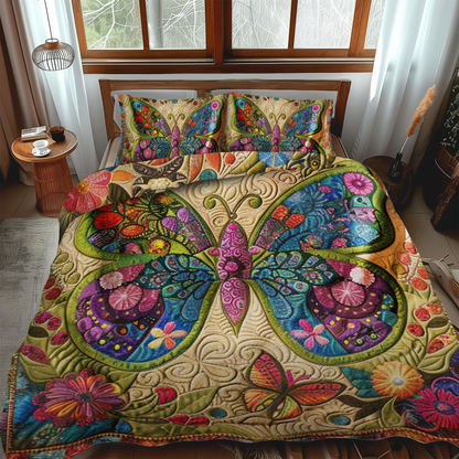 Mandala Butterflies 3-Piece Quilted Bedding Set NCU0VL138