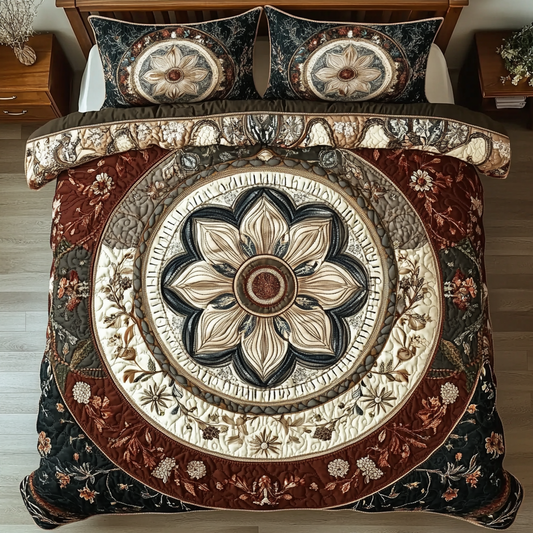 Mandala Elegance 3-Piece Quilted Bedding Set NCU0VL856