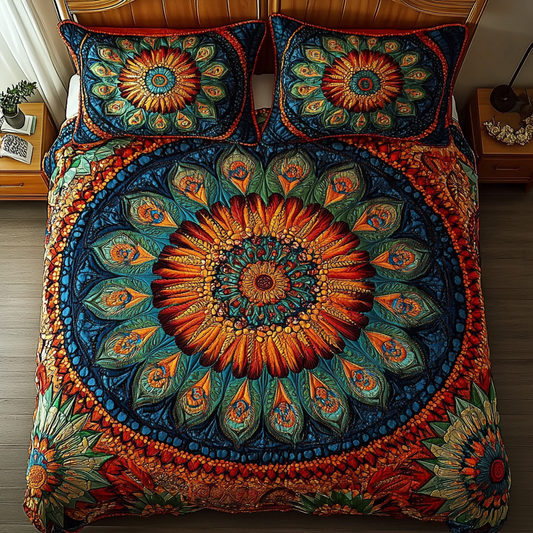 Mandala Zenith 3-Piece Quilted Bedding Set NCU0VL864