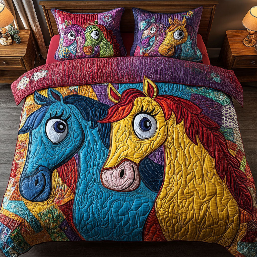 Mane Attraction 3-Piece Quilted Bedding Set NCU0NT6837