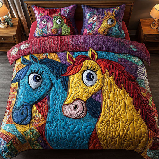 Mane Attraction 3-Piece Quilted Bedding Set NCU0NT6837