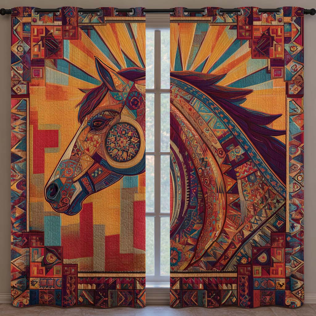 Mane Canyon Sunset Quilted Curtains NCU0XD1879