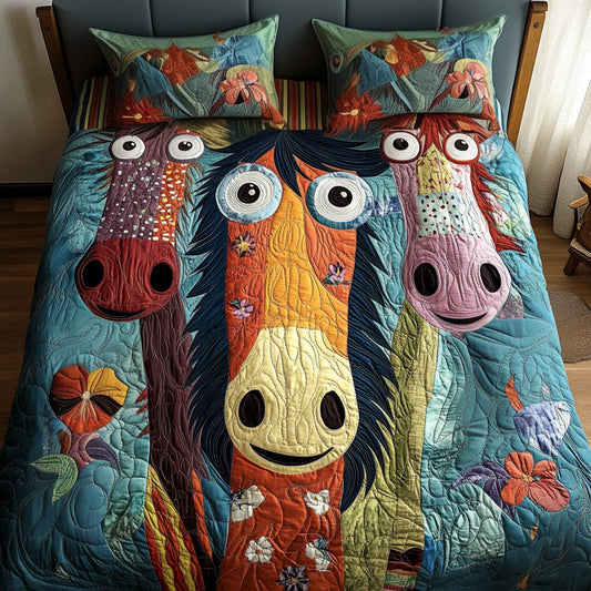 Mane Magic 3-Piece Quilted Bedding Set NCU0DV7335
