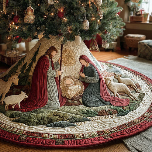 Manger Glory Christmas Quilted Tree Skirt NCU0PT10609