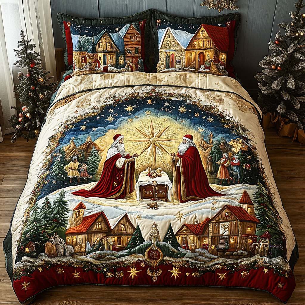 Manger Light 3-Piece Quilted Bedding Set NCU0VH1041