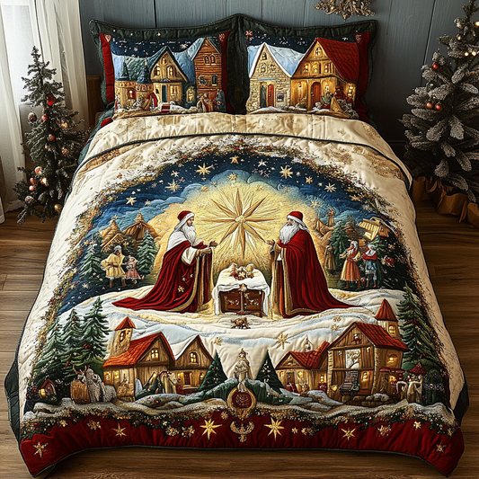 Manger Light 3-Piece Quilted Bedding Set NCU0VH1041