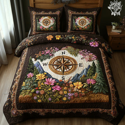 Map Whisper 3-Piece Quilted Bedding Set NCU0DV7314