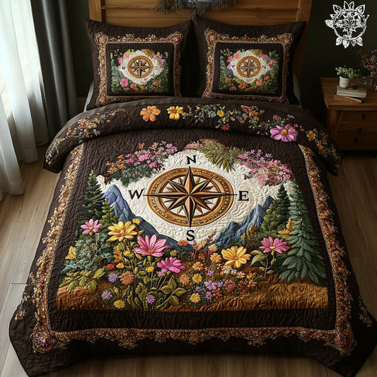 Map Whisper 3-Piece Quilted Bedding Set NCU0DV7314