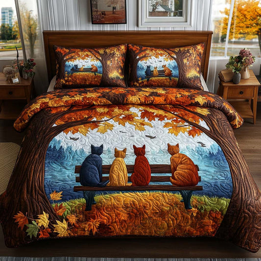 Maple Cat Magic 3-Piece Quilted Bedding Set NCU0NT8837