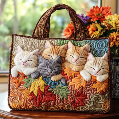 Maple Cat Trail Quilted Tote Bag NCU0NT8746