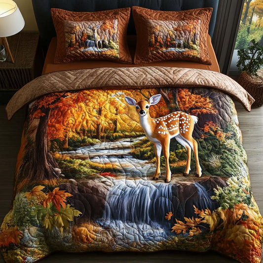 Maple Fawn 3-Piece Quilted Bedding Set NCU0NT8653