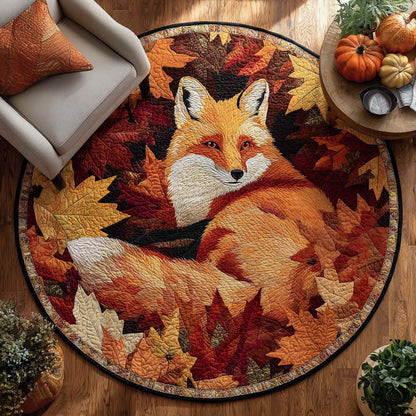 Maple Fox Quilted Round Mat NCU0TD070
