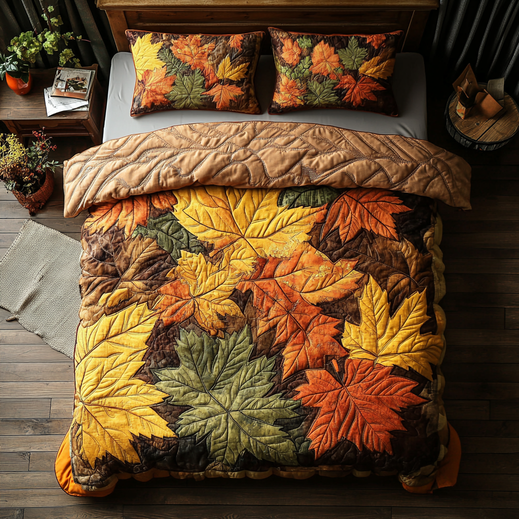 Maple Harmony 3-Piece Quilted Bedding Set NCU0DK9449