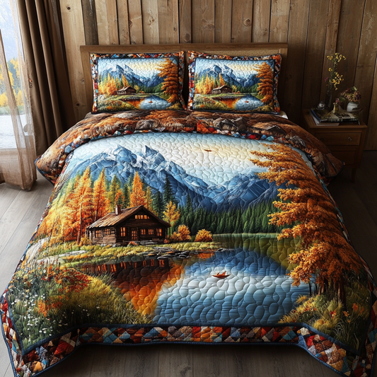 Maple Lake Cabin 3-Piece Quilted Bedding Set NCU0VL2850