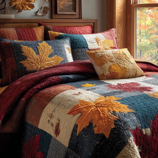 Maple Mosaic 3-Piece Quilted Bedding Set NCU0VL3641