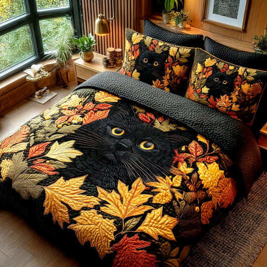 Maple Shadow Cat 3-Piece Quilted Bedding Set NCU0TD520