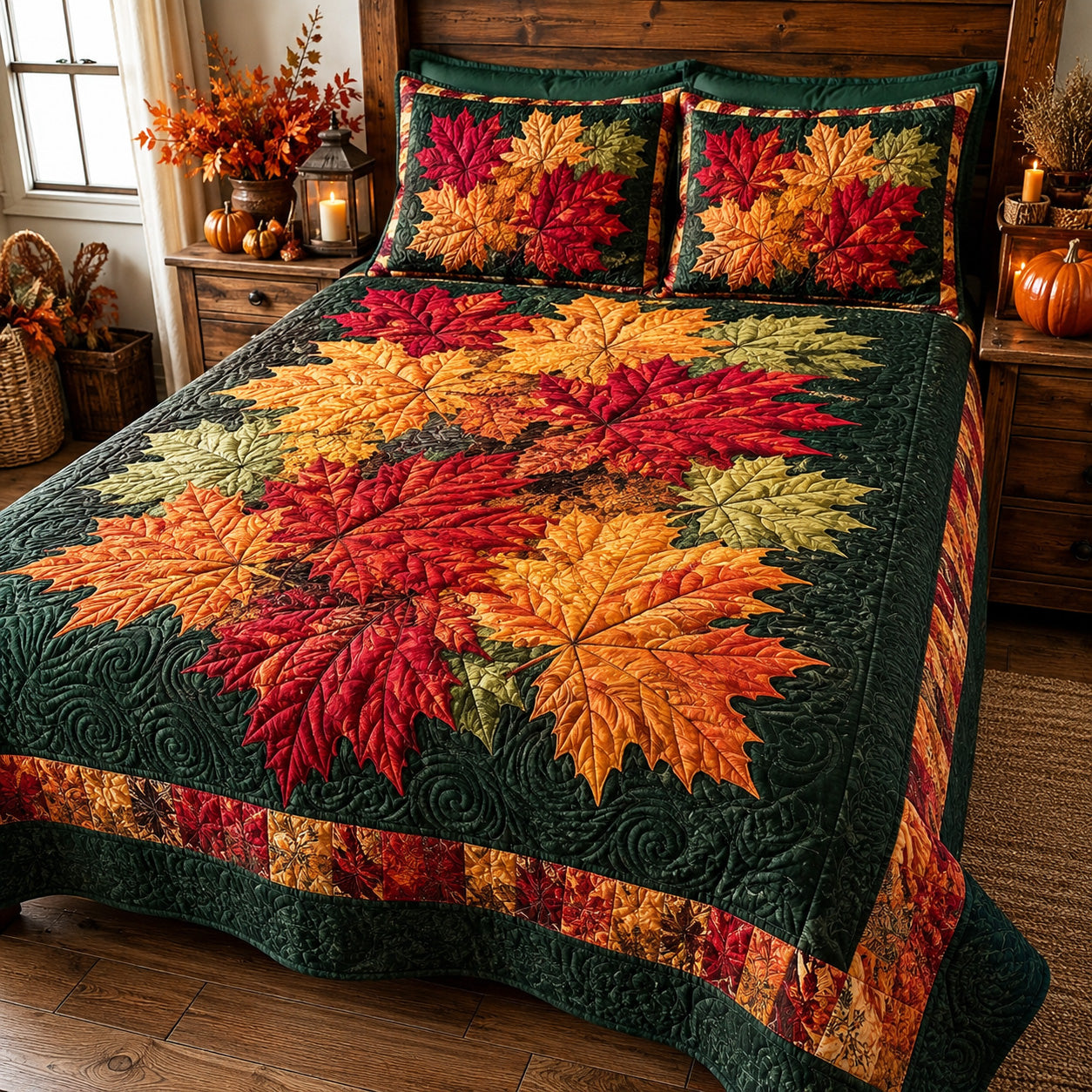 Maple Tapestry 3-Piece Quilted Bedding Set NCU0TV2136