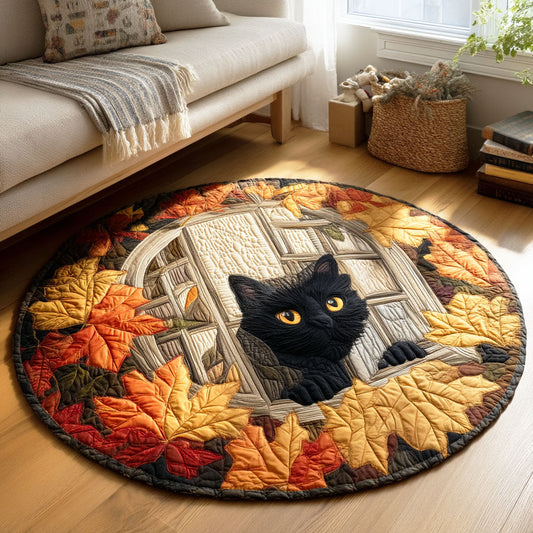 Maple Whiskers Quilted Round Mat NCU0TD916