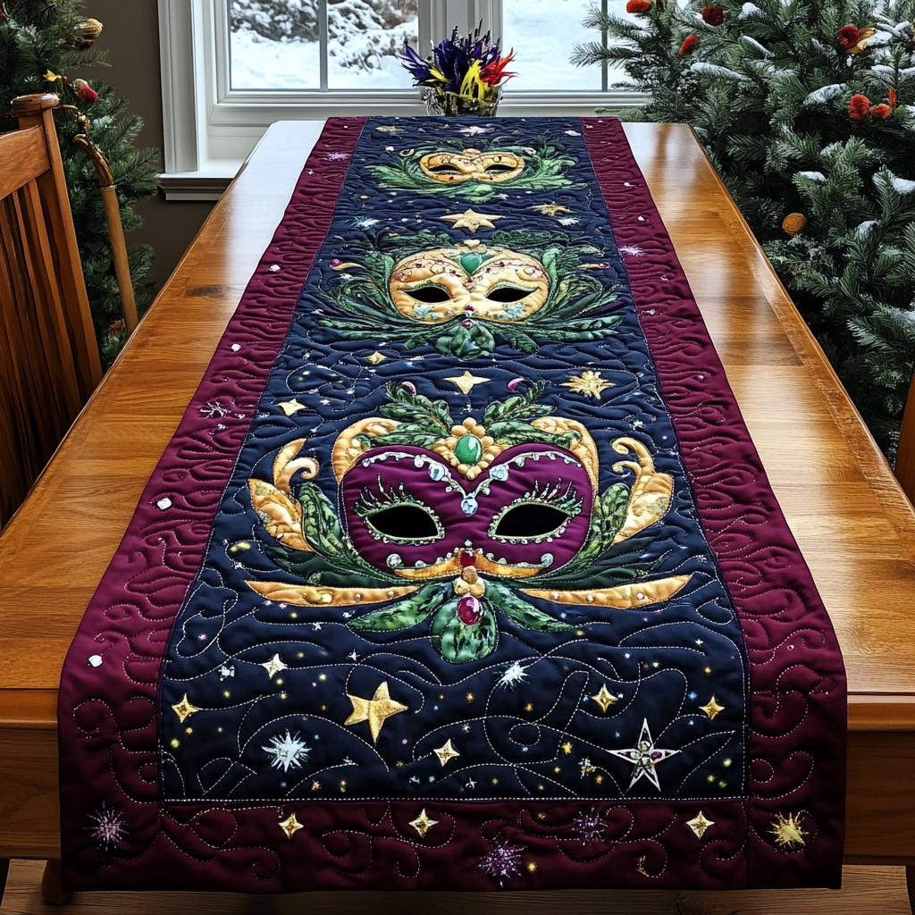 Mardi Gras Jubilee Quilted Table Runner NCU0DK4106